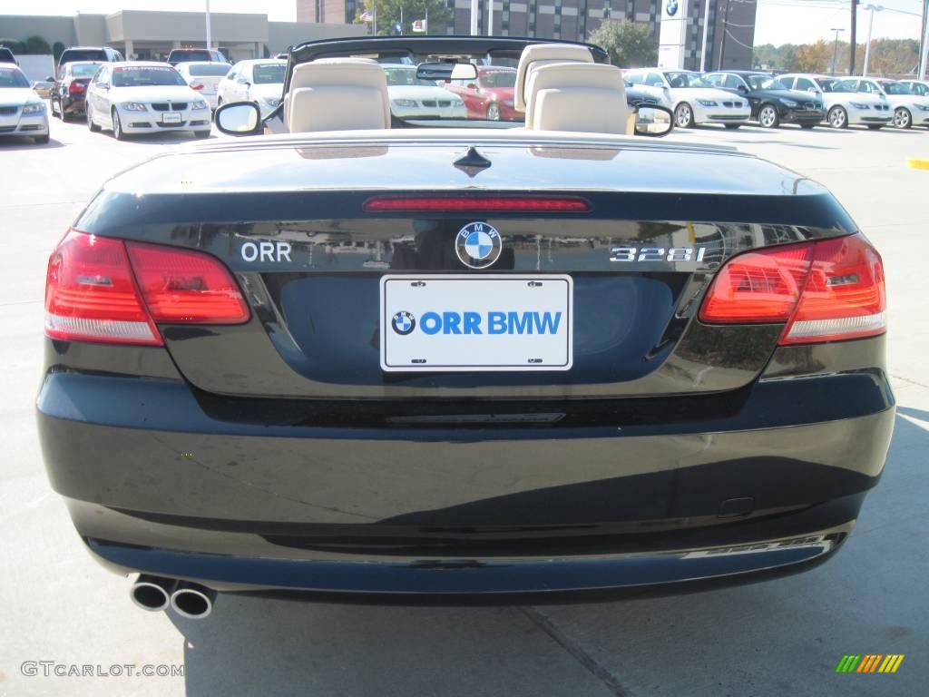 2010 3 Series 328i Convertible - Black Sapphire Metallic / Beige photo #6