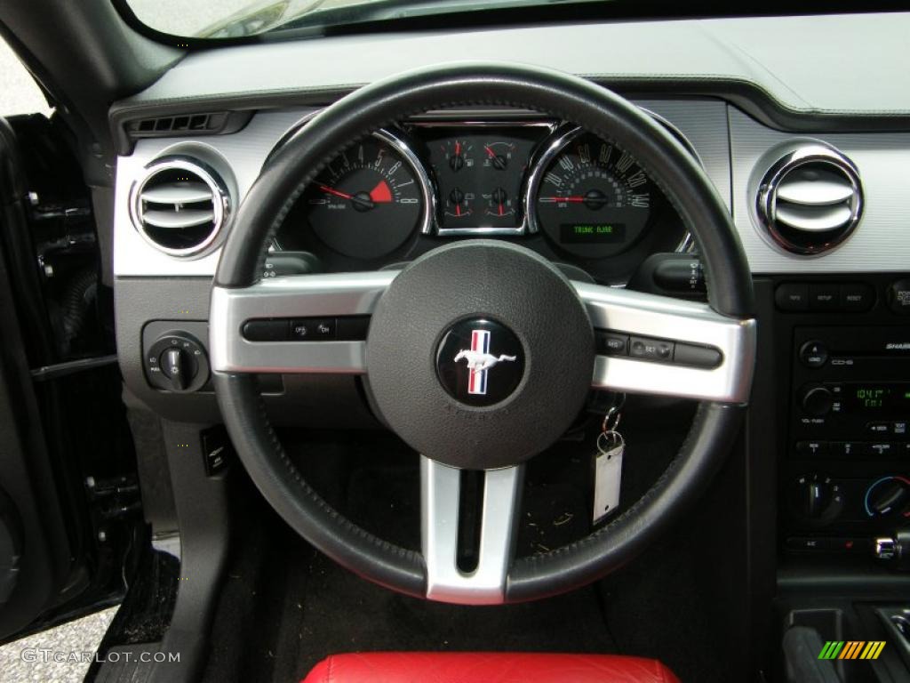 2007 Mustang GT Premium Coupe - Black / Black/Red photo #20