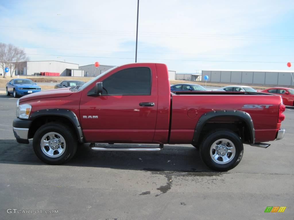 2008 Ram 1500 SXT Regular Cab 4x4 - Inferno Red Crystal Pearl / Khaki photo #3