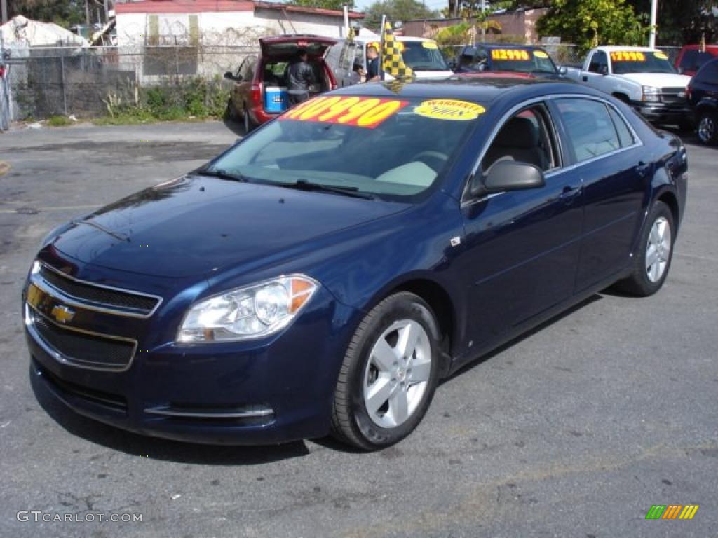 2008 Malibu LS Sedan - Imperial Blue Metallic / Titanium Gray photo #3