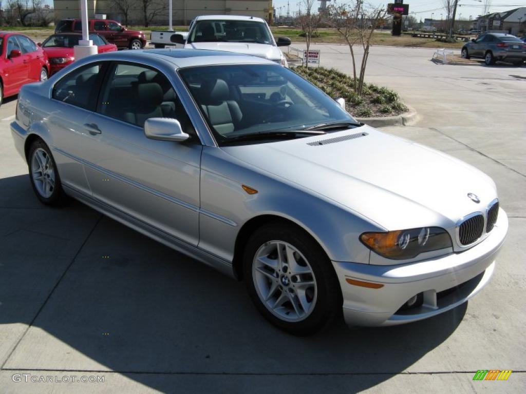 2004 3 Series 325i Coupe - Titanium Silver Metallic / Black photo #7