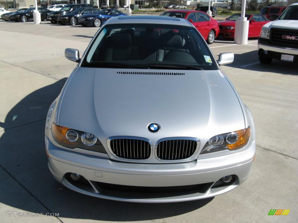 2004 3 Series 325i Coupe - Titanium Silver Metallic / Black photo #8