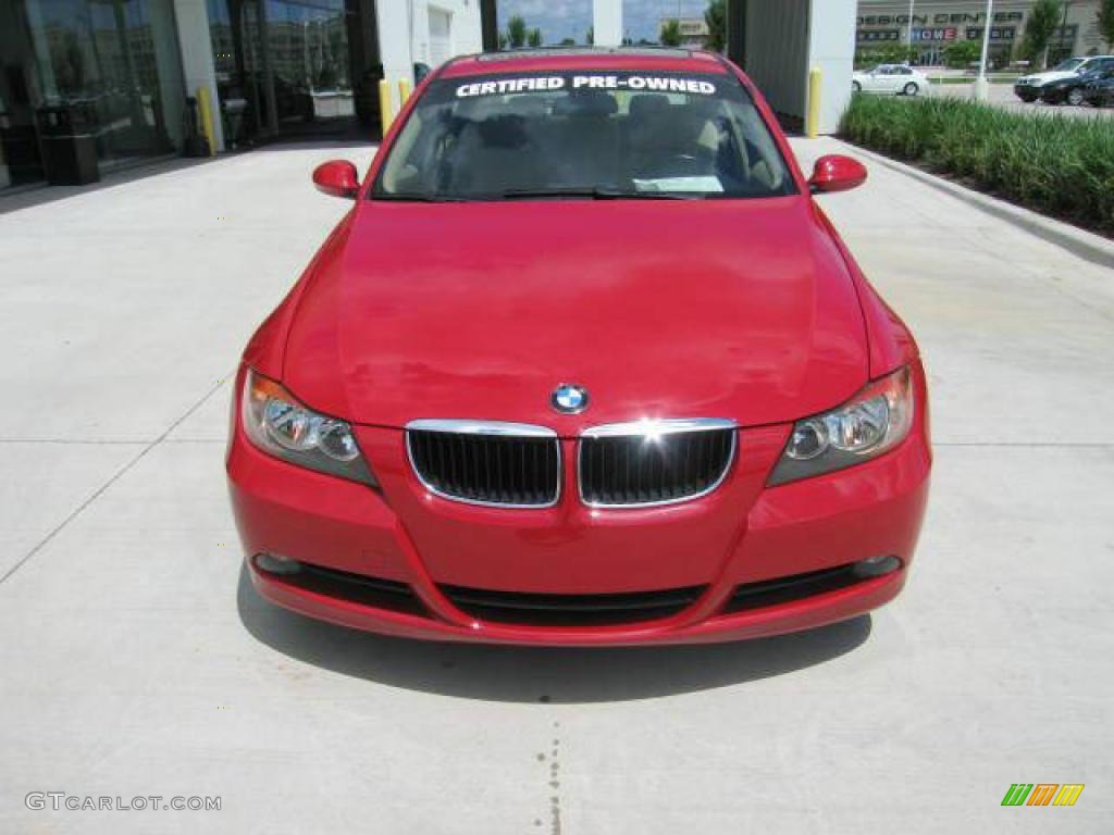 2007 3 Series 328i Sedan - Crimson Red / Beige photo #2