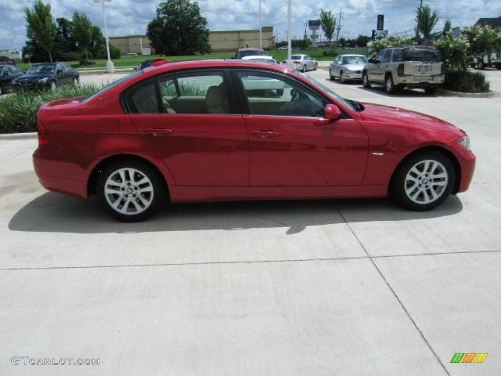 2007 3 Series 328i Sedan - Crimson Red / Beige photo #3