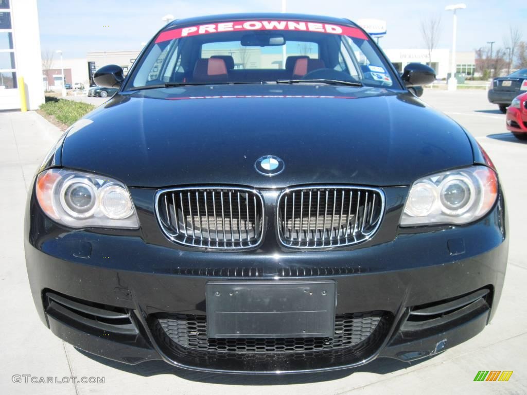 2008 1 Series 135i Coupe - Jet Black / Coral Red photo #5