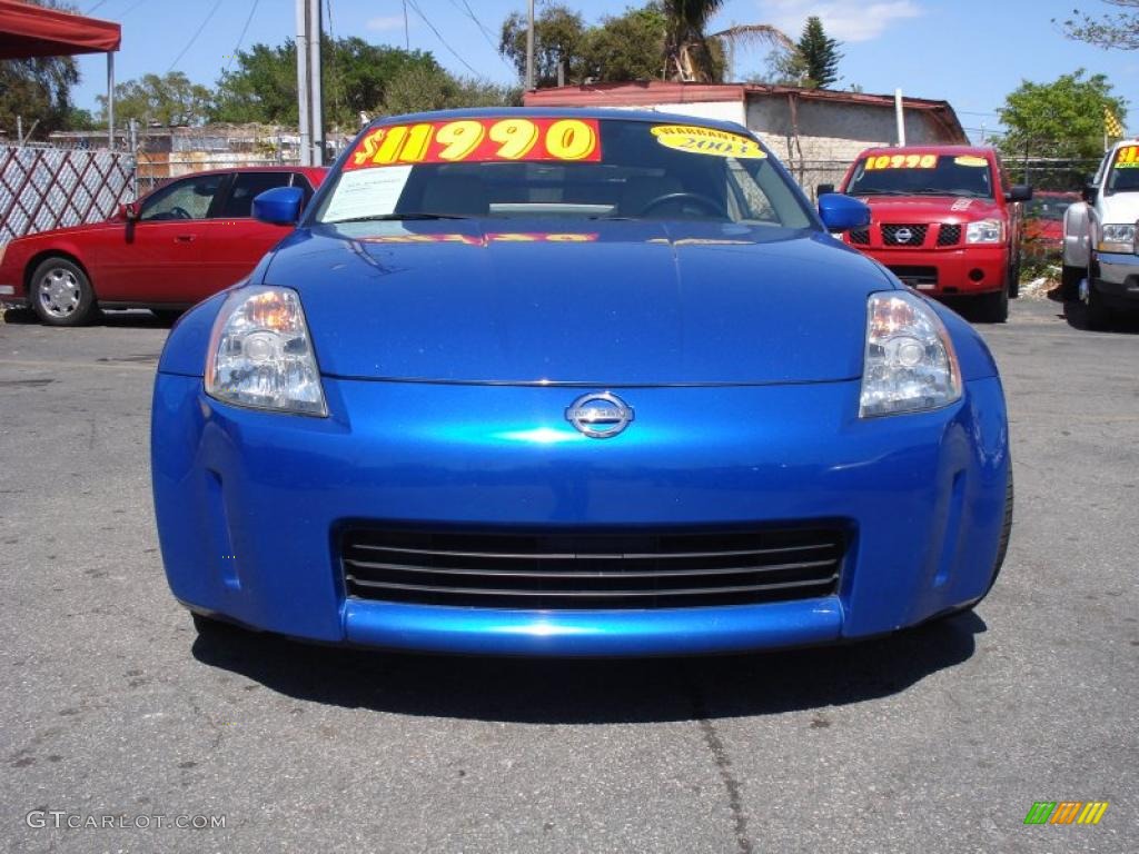 2003 350Z Touring Coupe - Daytona Blue / Frost photo #2