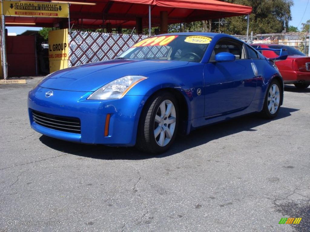 2003 350Z Touring Coupe - Daytona Blue / Frost photo #3