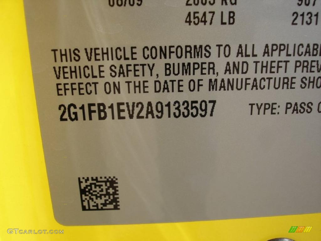 2010 Camaro LT Coupe - Rally Yellow / Black photo #15