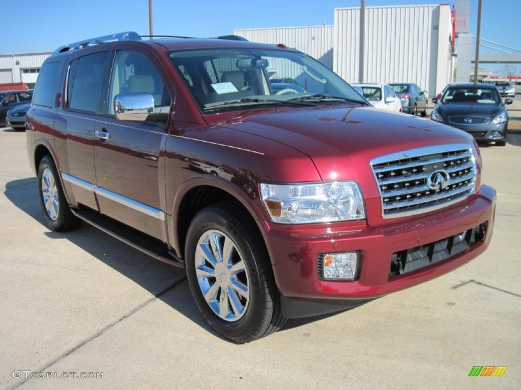 2010 QX 56 - Deep Garnet Red / Wheat photo #2