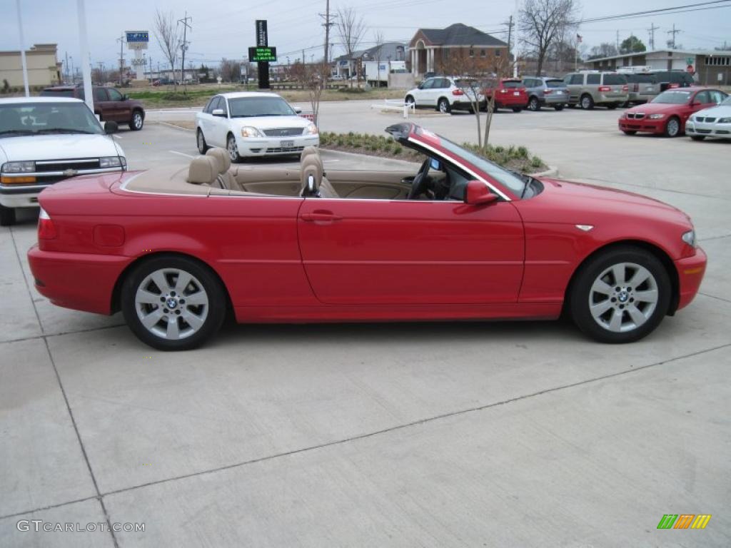 2006 3 Series 325i Convertible - Electric Red / Beige photo #4