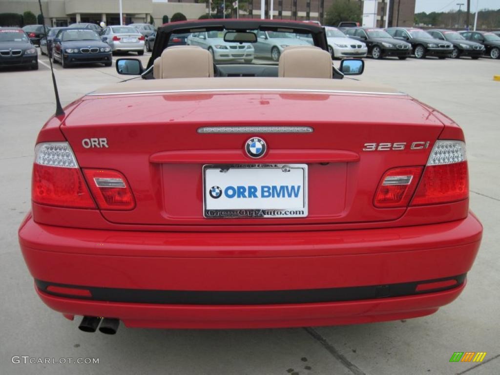 2006 3 Series 325i Convertible - Electric Red / Beige photo #6