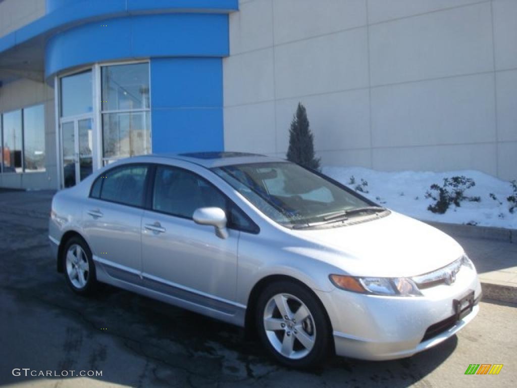 2007 Civic EX Sedan - Alabaster Silver Metallic / Gray photo #1