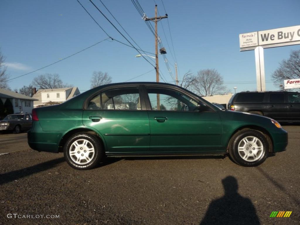 2002 Civic LX Sedan - Clover Green Metallic / Beige photo #9
