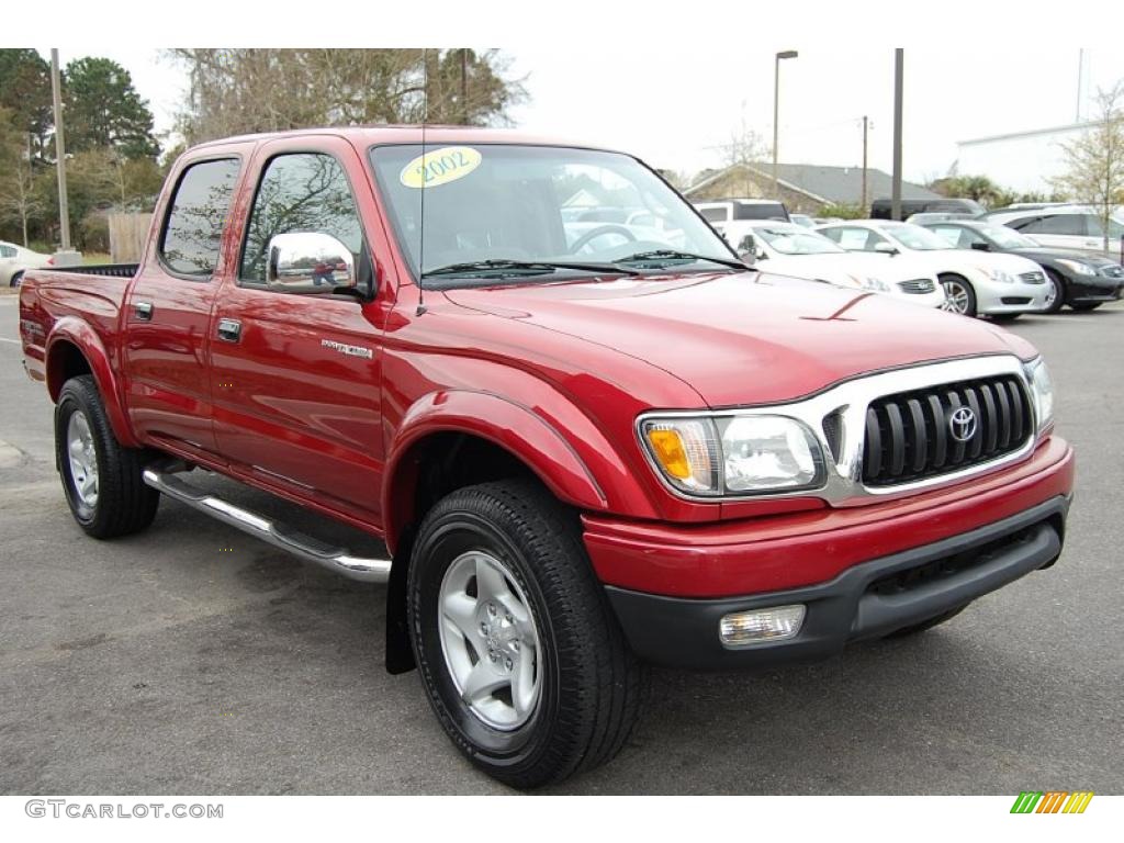 2002 Tacoma V6 TRD Double Cab 4x4 - Radiant Red / Charcoal photo #1