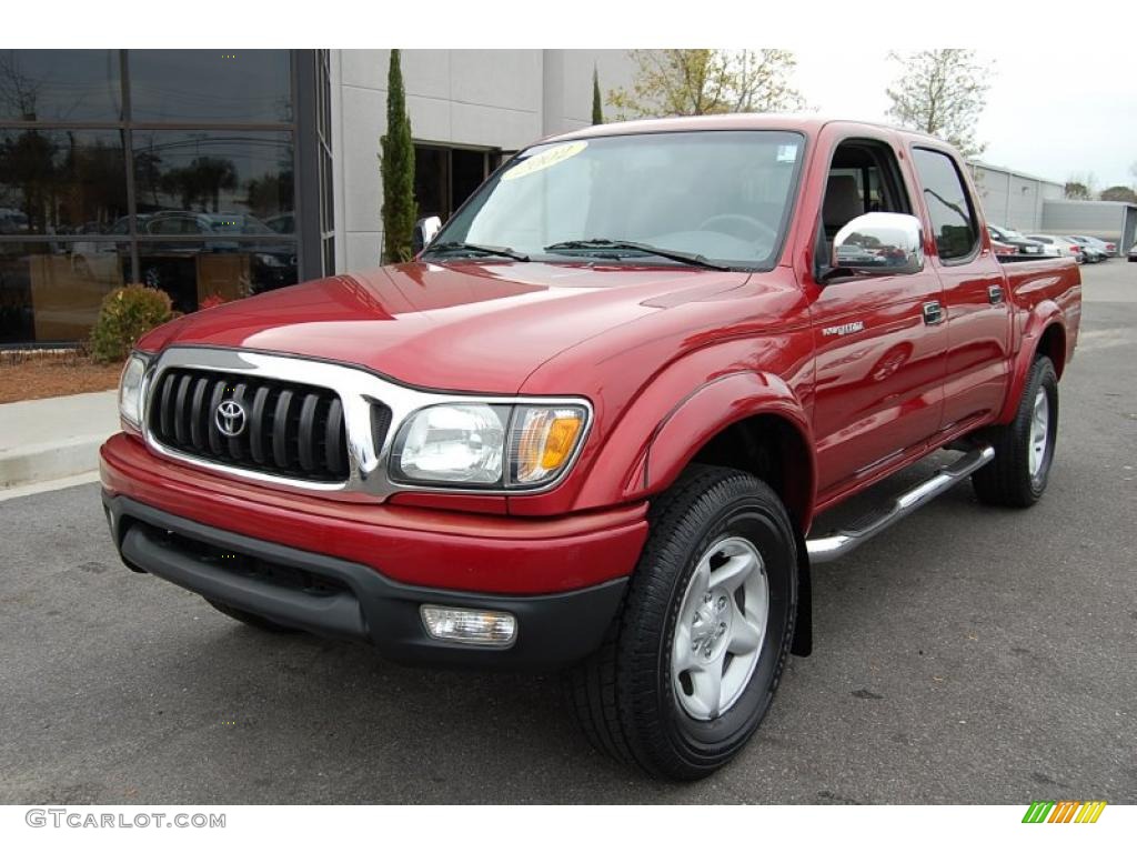 2002 Tacoma V6 TRD Double Cab 4x4 - Radiant Red / Charcoal photo #12