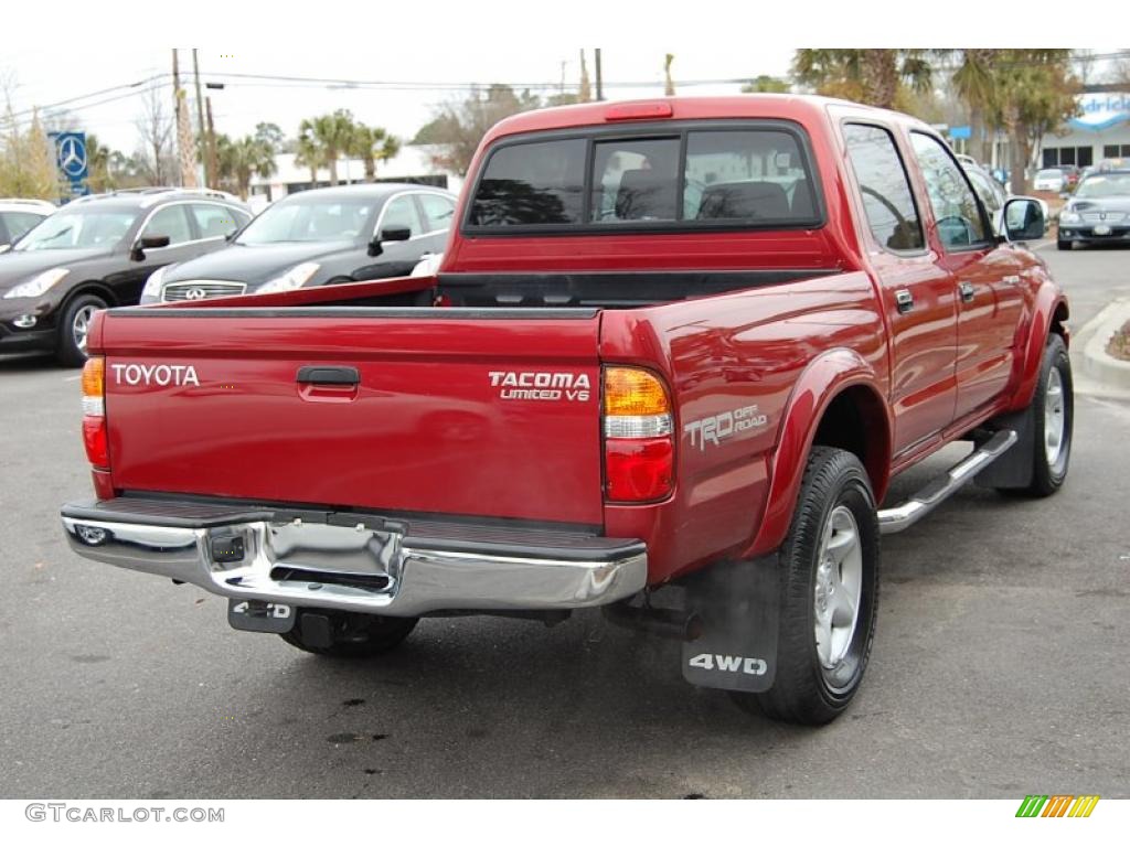 2002 Tacoma V6 TRD Double Cab 4x4 - Radiant Red / Charcoal photo #15