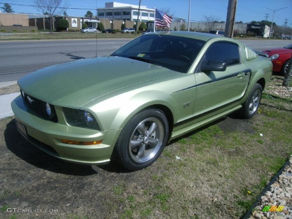 2005 Mustang GT Premium Coupe - Legend Lime Metallic / Dark Charcoal photo #1