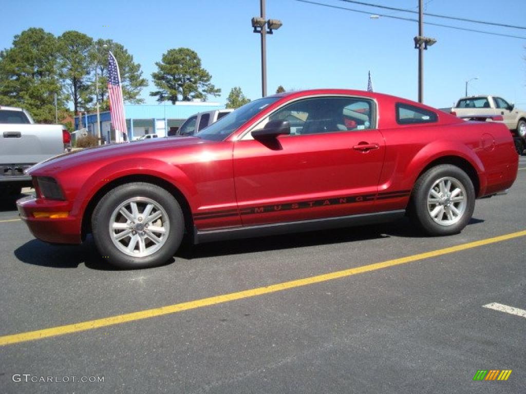 2006 Mustang V6 Premium Coupe - Redfire Metallic / Light Graphite photo #2