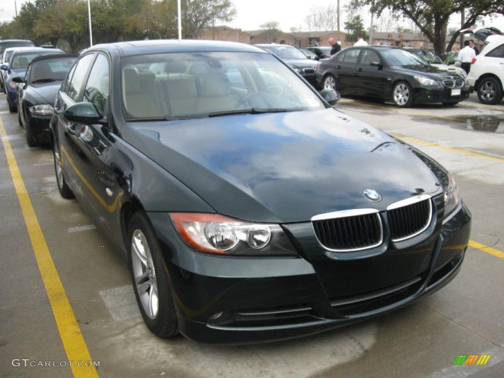 2008 3 Series 328i Sedan - Deep Green Metallic / Beige photo #2