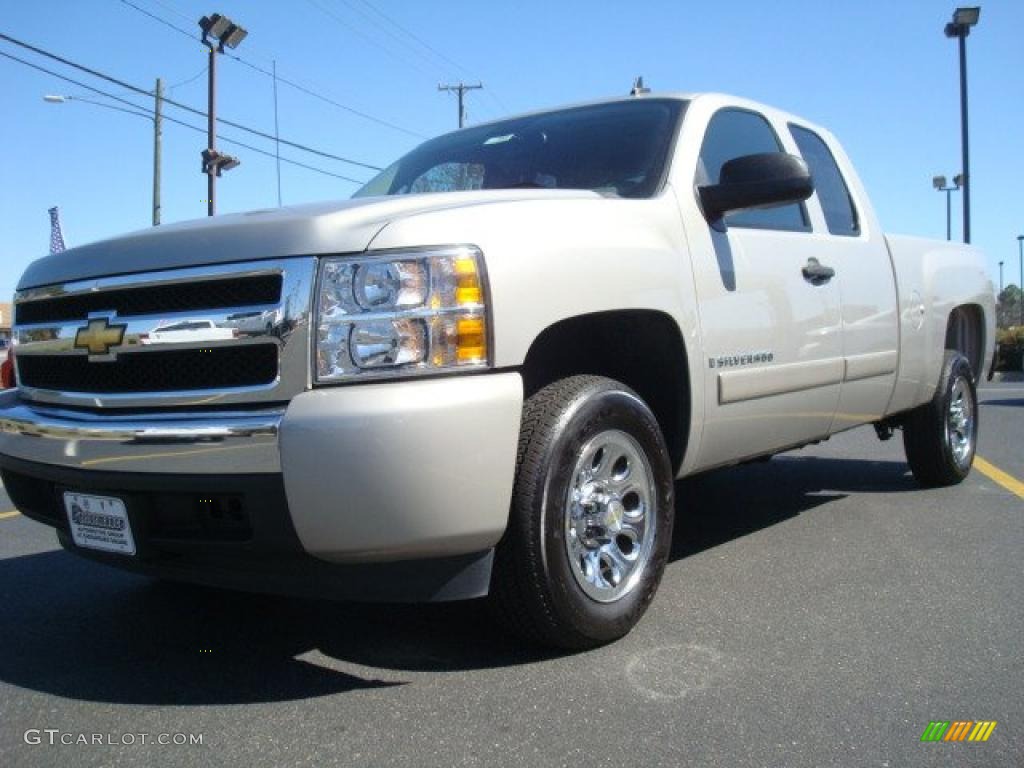 2008 Silverado 1500 LS Extended Cab - Silver Birch Metallic / Dark Titanium photo #1