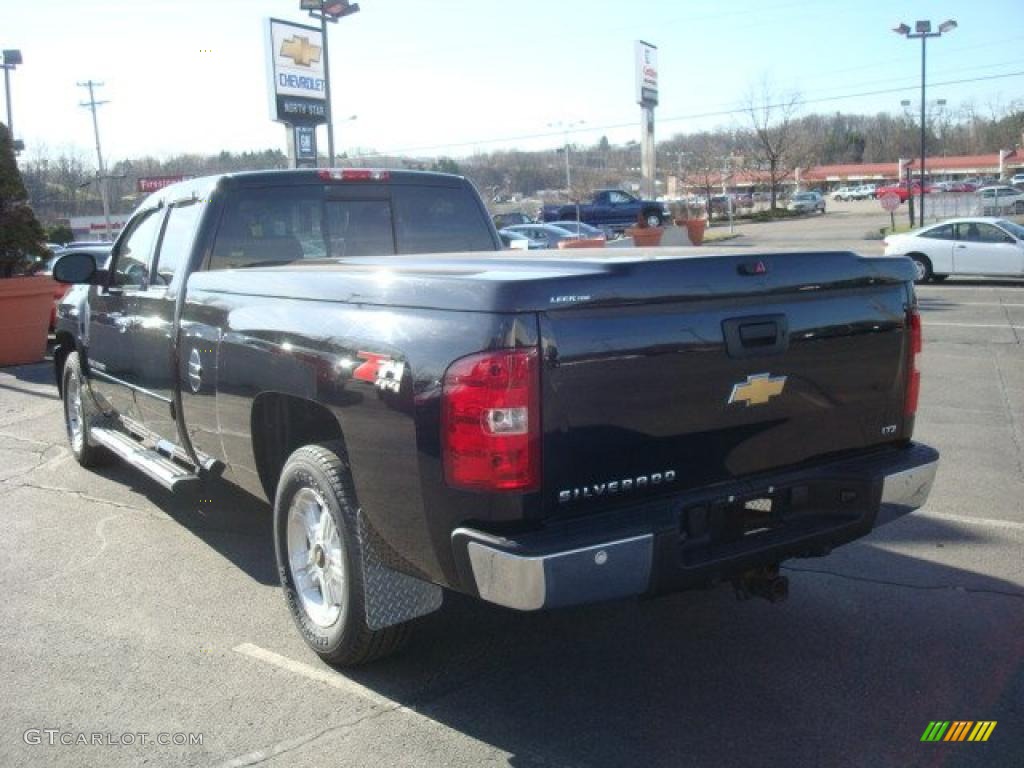 2007 Silverado 1500 LTZ Extended Cab 4x4 - Black / Light Cashmere/Ebony Black photo #5