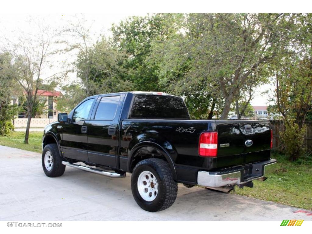 2004 F150 Lariat SuperCrew 4x4 - Black / Black/Medium Flint photo #6