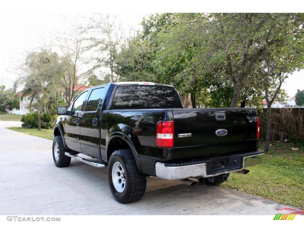 2004 F150 Lariat SuperCrew 4x4 - Black / Black/Medium Flint photo #7