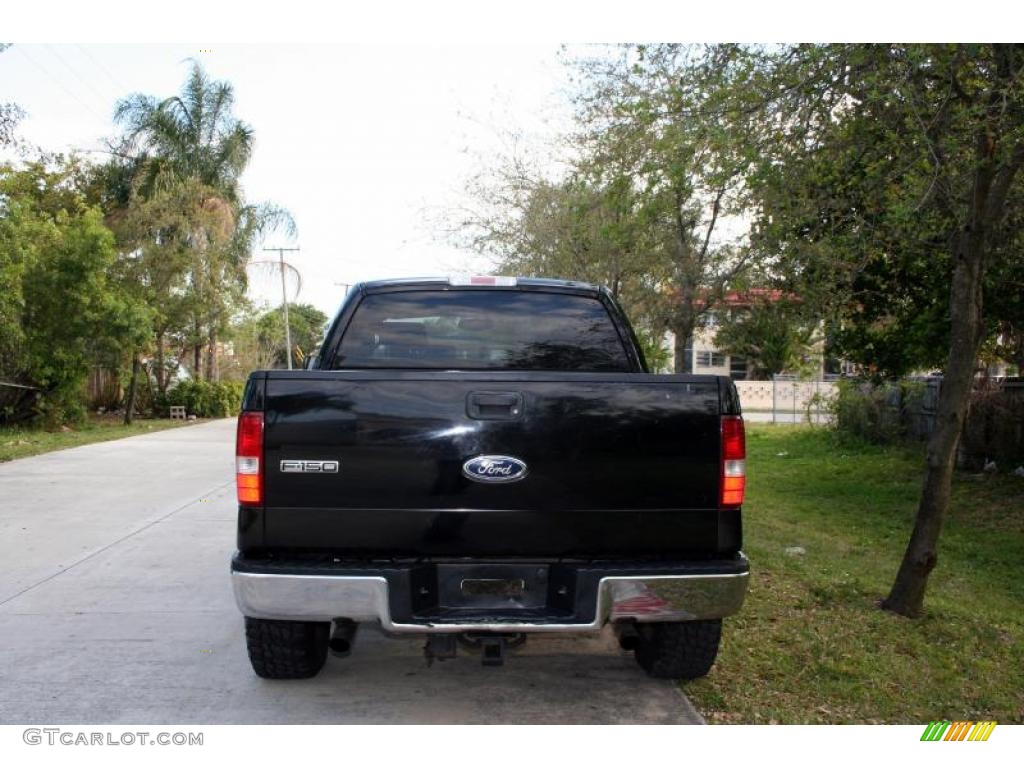 2004 F150 Lariat SuperCrew 4x4 - Black / Black/Medium Flint photo #8