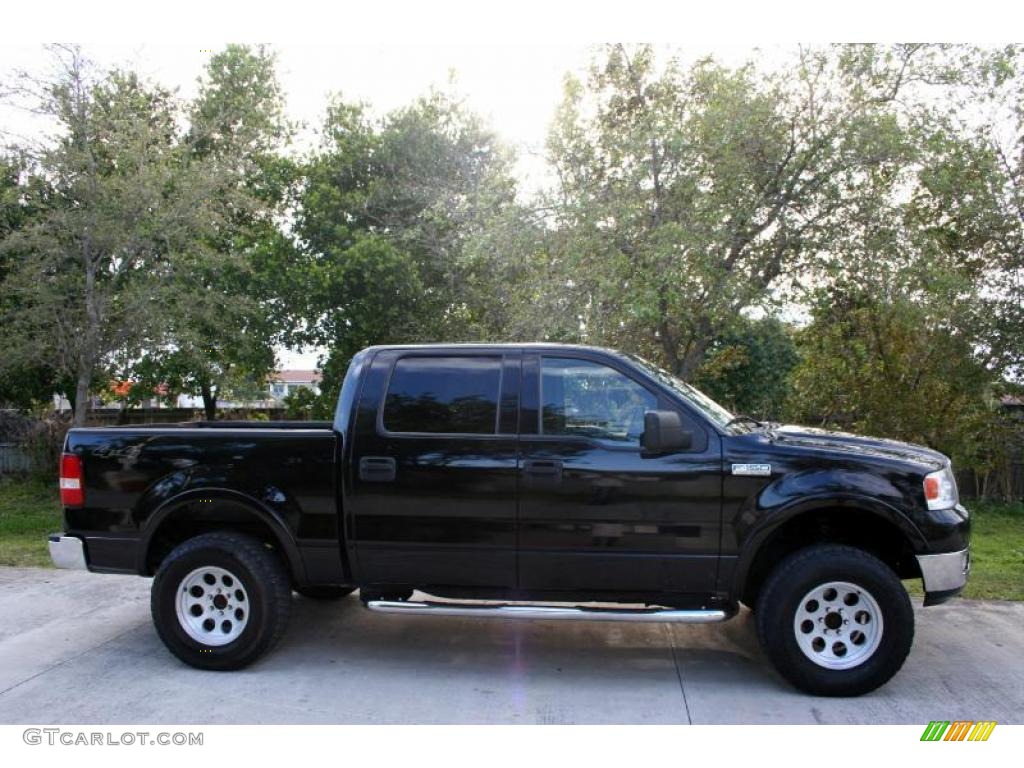 2004 F150 Lariat SuperCrew 4x4 - Black / Black/Medium Flint photo #12