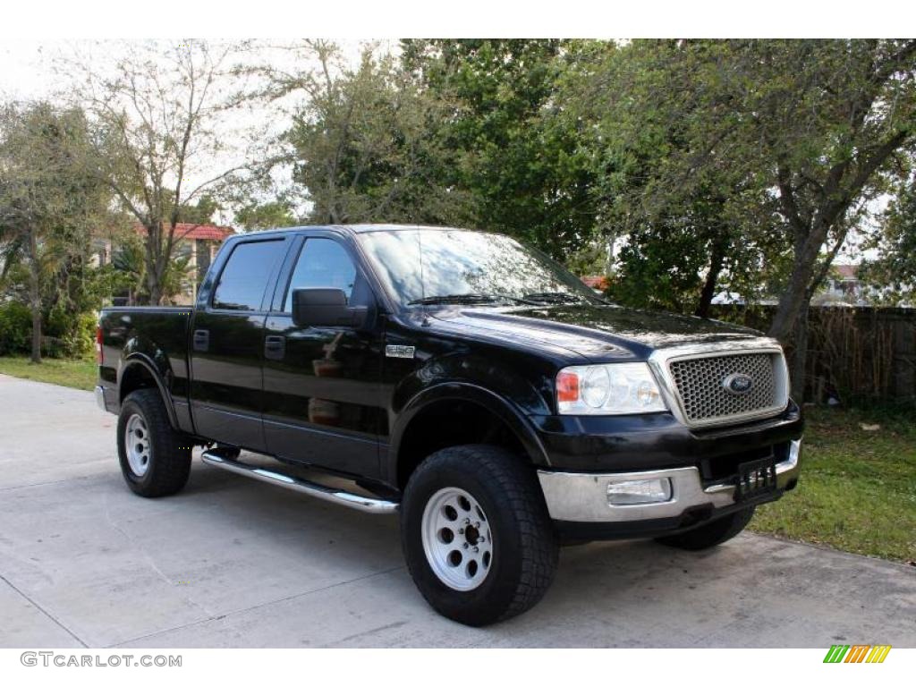 2004 F150 Lariat SuperCrew 4x4 - Black / Black/Medium Flint photo #14