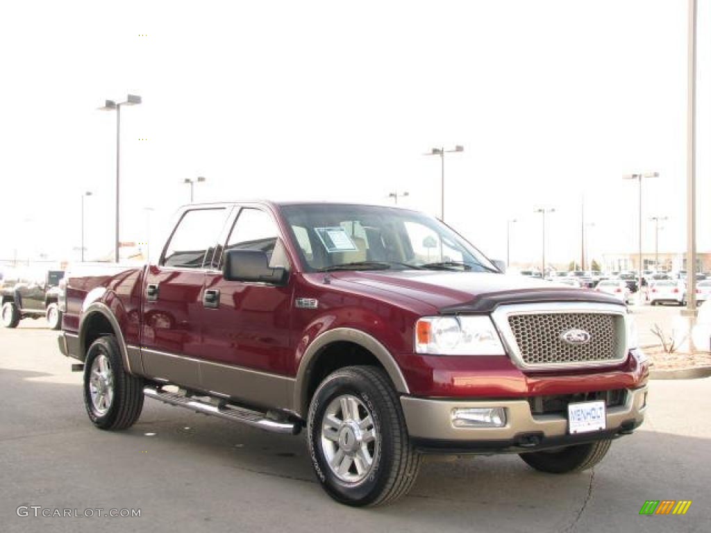 2004 F150 FX4 SuperCrew 4x4 - Dark Toreador Red Metallic / Tan photo #8