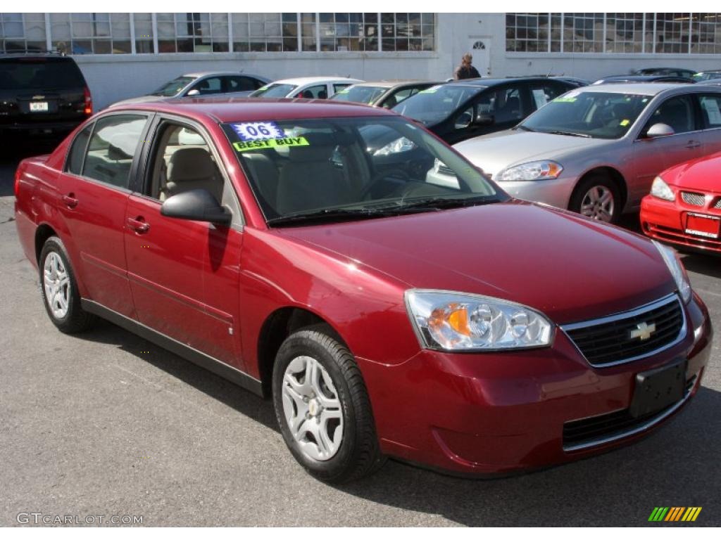 2006 Malibu LS Sedan - Sport Red Metallic / Cashmere Beige photo #3