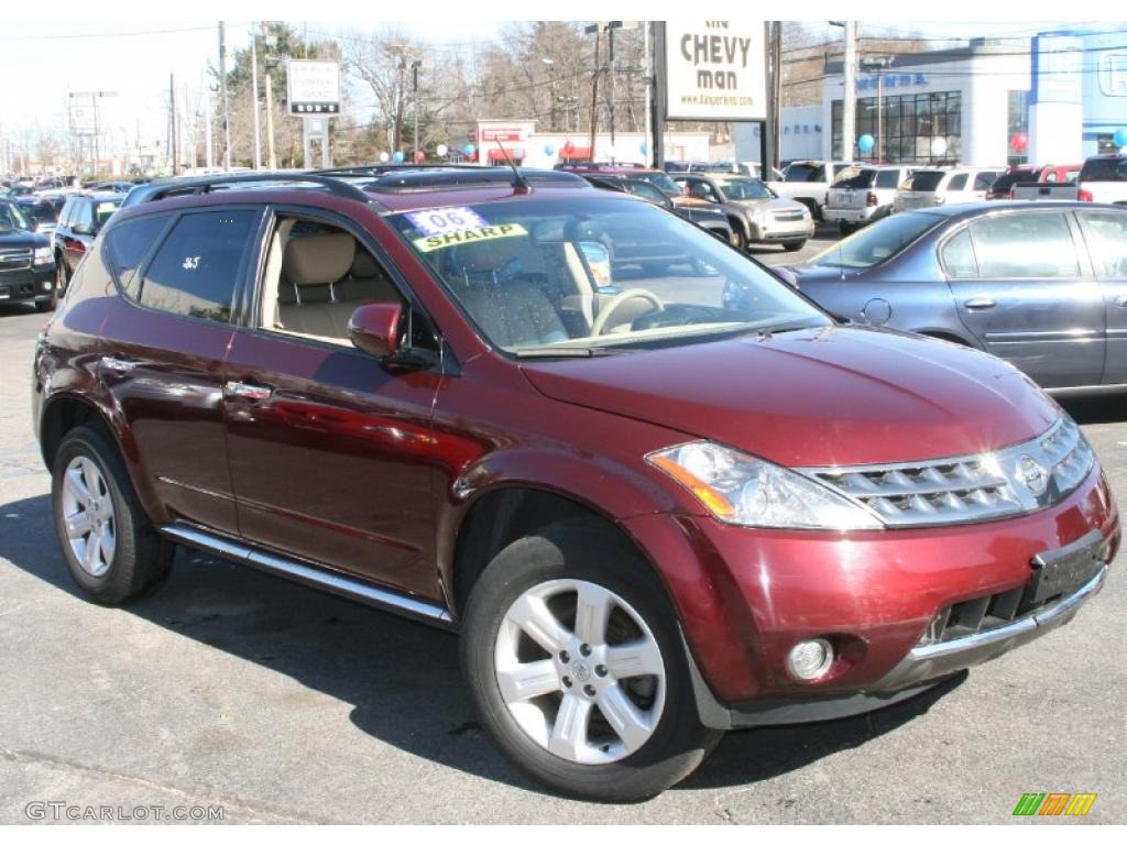 2006 Murano SL AWD - Merlot Pearl / Cafe Latte photo #3