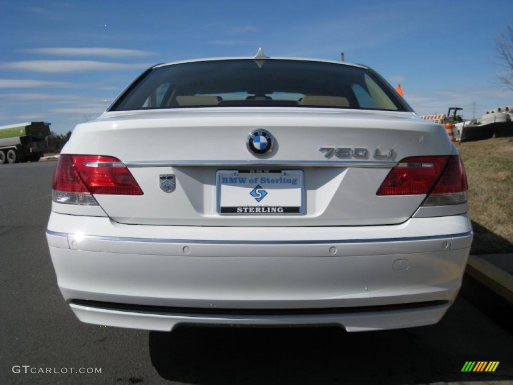 2008 7 Series 750Li Sedan - Alpine White / Natural Brown photo #7