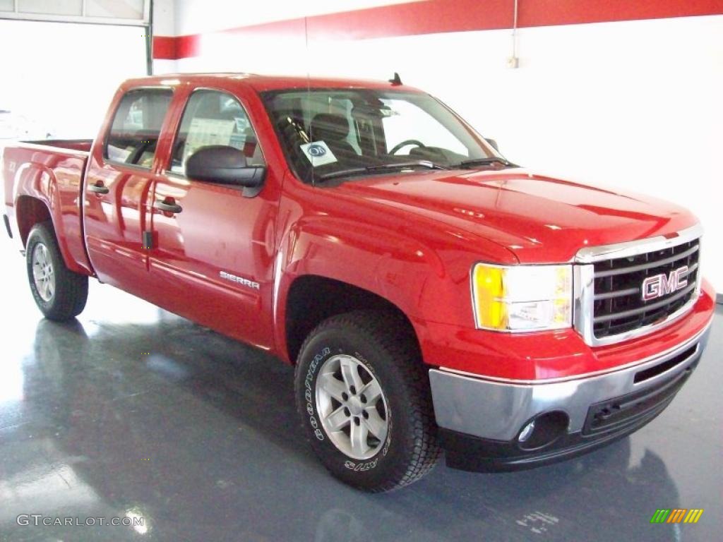 2010 Sierra 1500 SLE Crew Cab 4x4 - Fire Red / Ebony photo #1