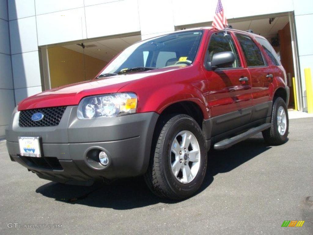 2007 Escape XLT - Red / Medium/Dark Pebble photo #1