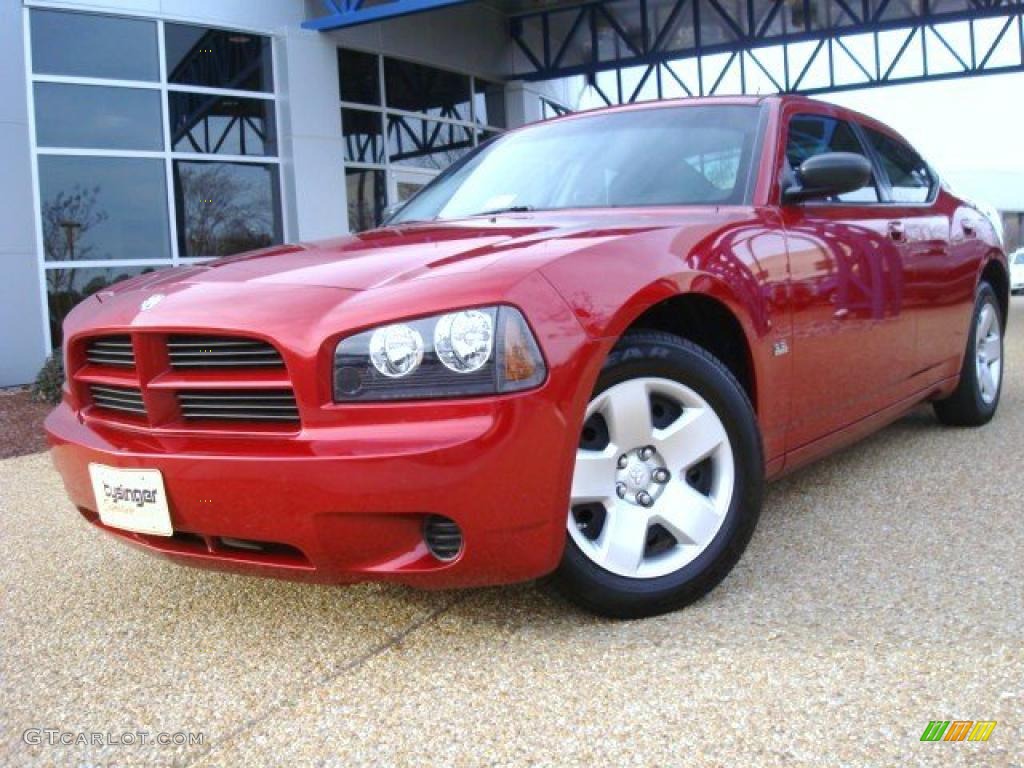 2008 Charger SE - Inferno Red Crystal Pearl / Dark Slate Gray photo #1