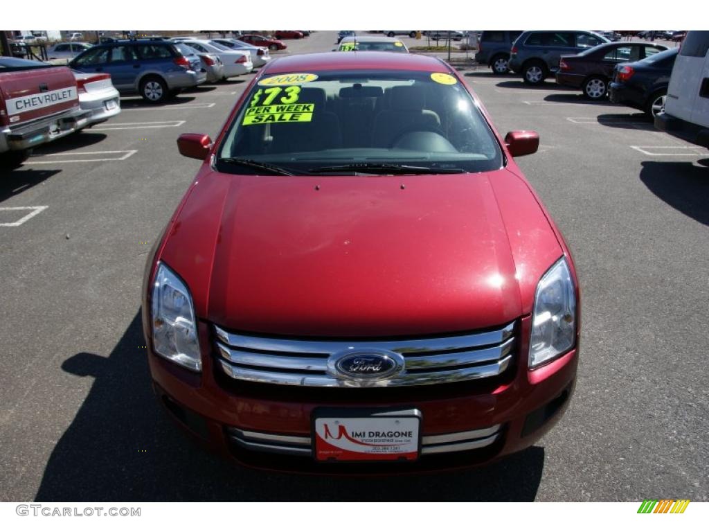 2008 Fusion SE V6 - Redfire Metallic / Camel photo #2