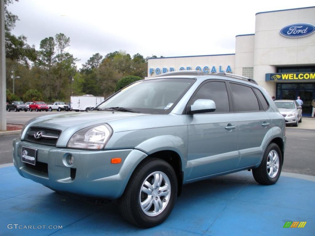 2007 Tucson Limited - Alpine Frost Blue Metallic / Gray photo #1