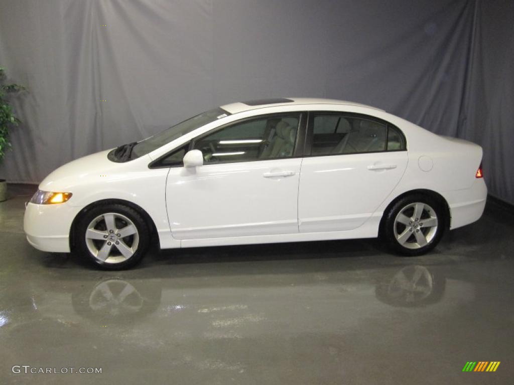 2006 Civic EX Sedan - Taffeta White / Ivory photo #2