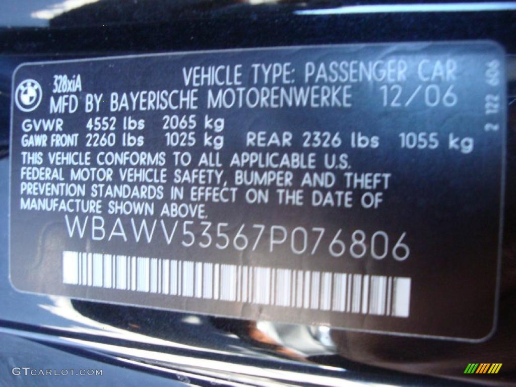 2007 3 Series 328xi Coupe - Black Sapphire Metallic / Black photo #15