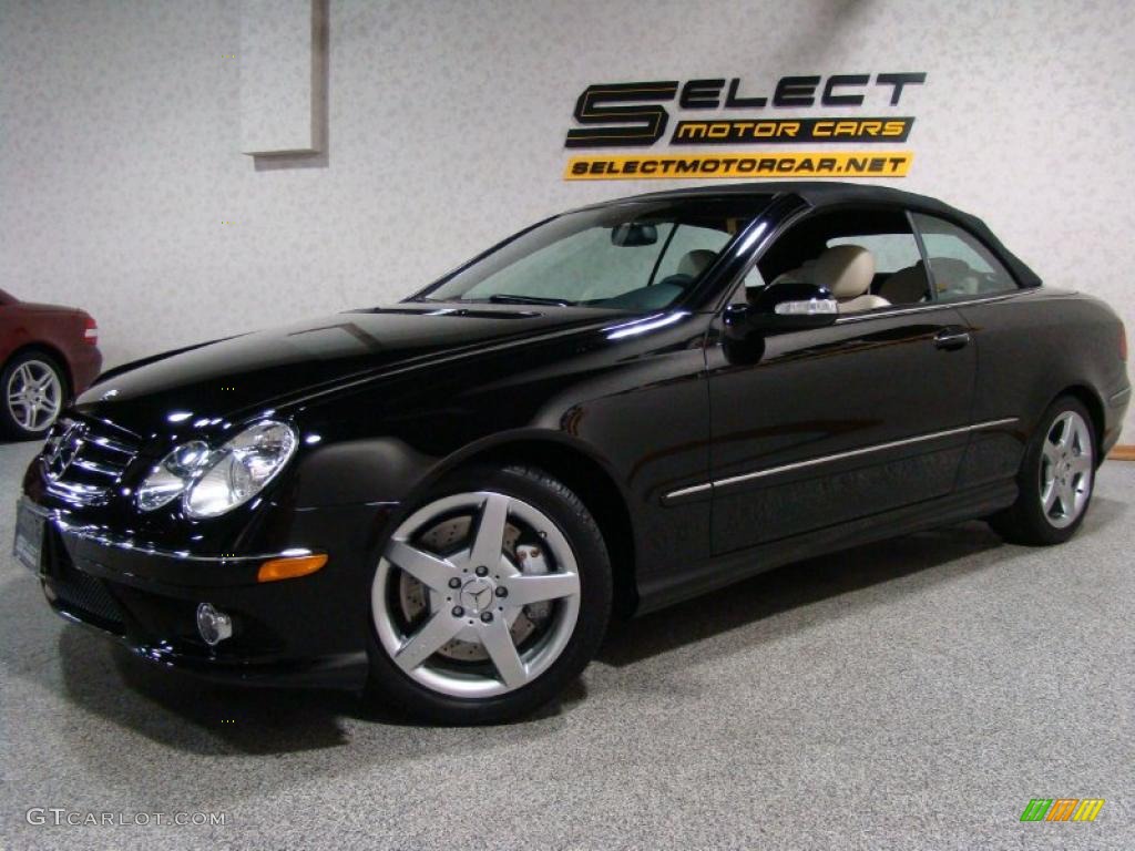 2007 CLK 550 Cabriolet - Black / Sport Stone/Black photo #1