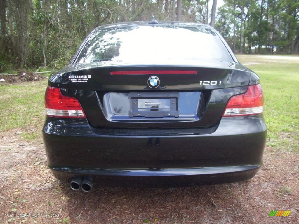 2008 1 Series 128i Coupe - Jet Black / Savanna Beige photo #3