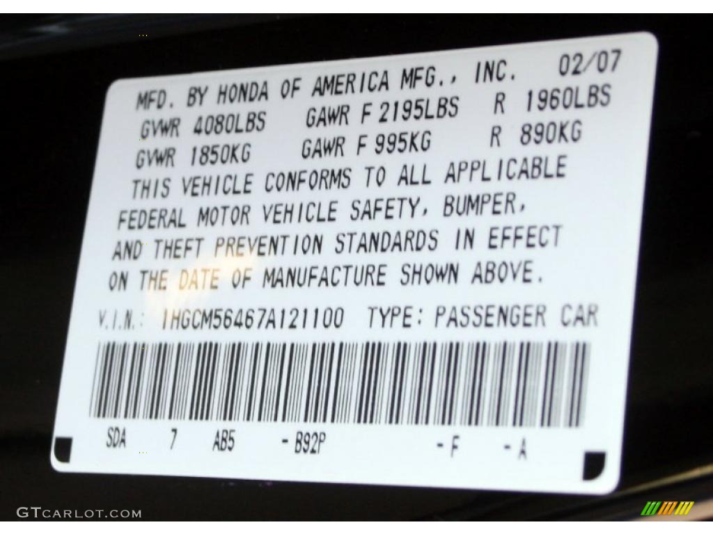 2007 Accord LX Sedan - Nighthawk Black Pearl / Ivory photo #26