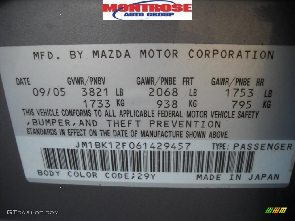 2006 MAZDA3 i Sedan - Titanium Gray Metallic / Black photo #11