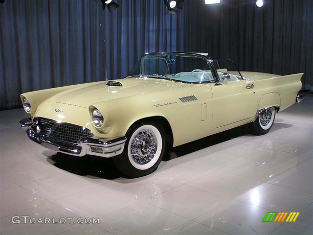 1957 Thunderbird E Convertible - Inca Gold / White photo #1