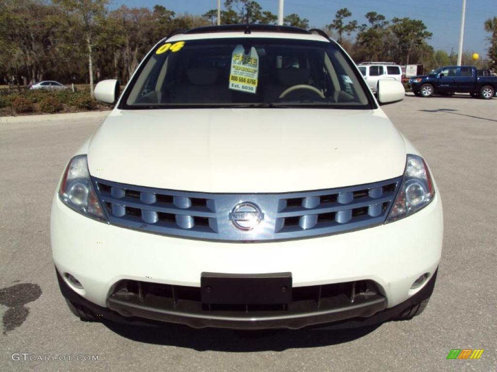 2004 Murano SL AWD - Glacier Pearl White / Cafe Latte photo #14