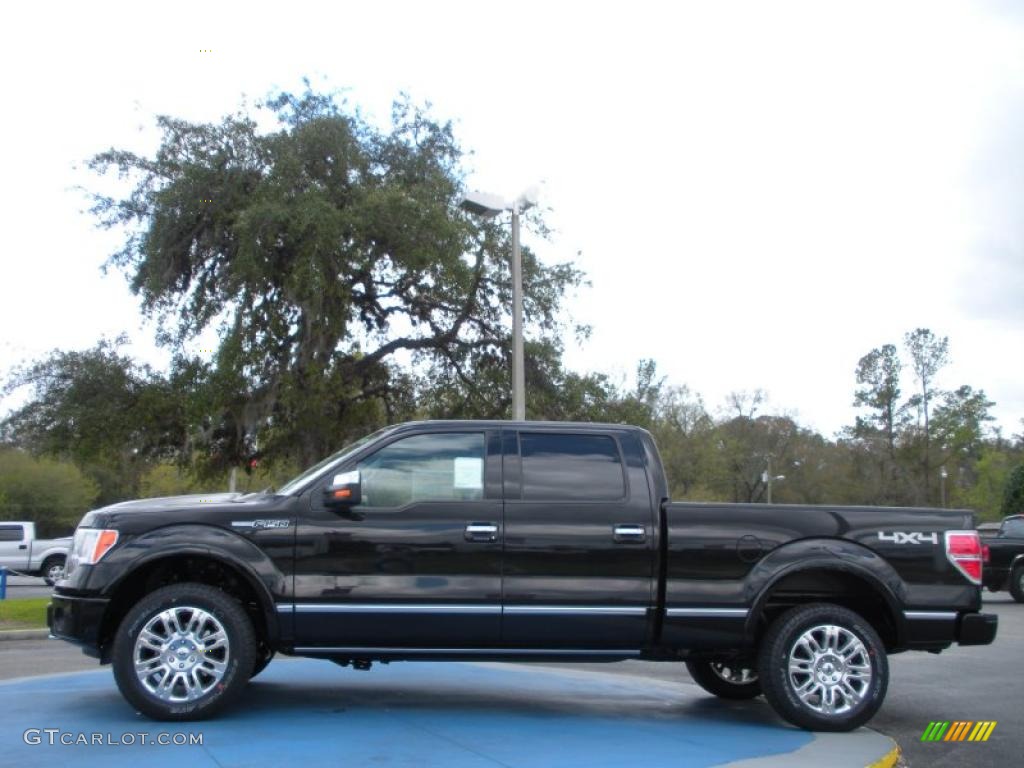 2010 F150 Platinum SuperCrew 4x4 - Tuxedo Black / Tan photo #2