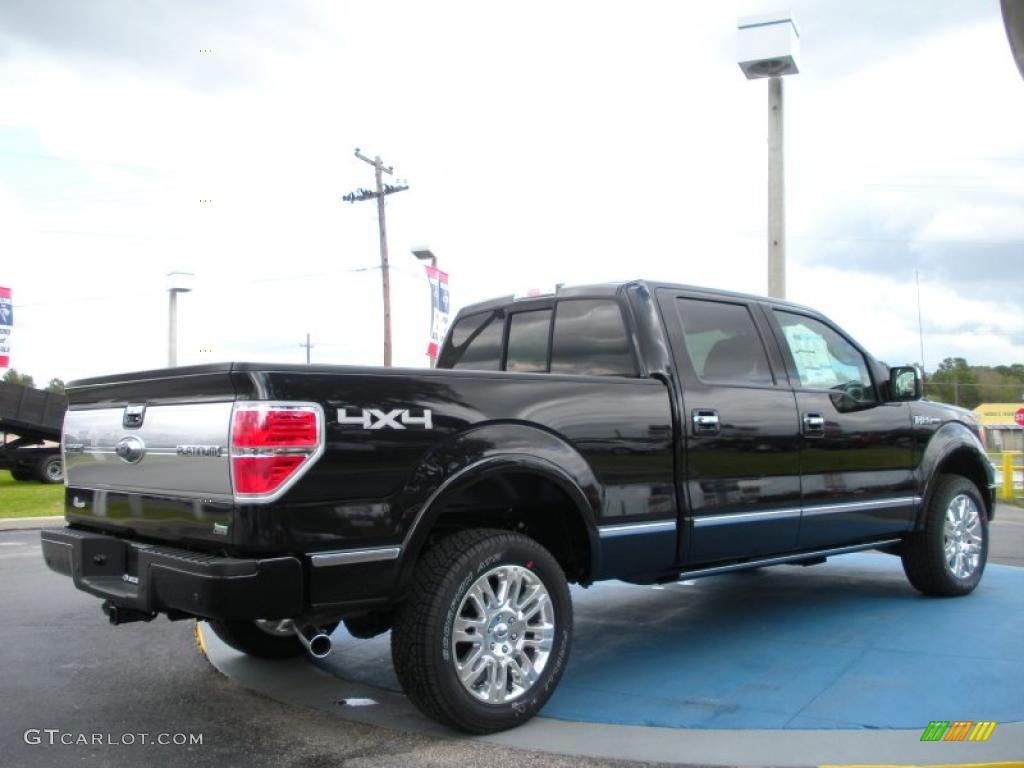 2010 F150 Platinum SuperCrew 4x4 - Tuxedo Black / Tan photo #3