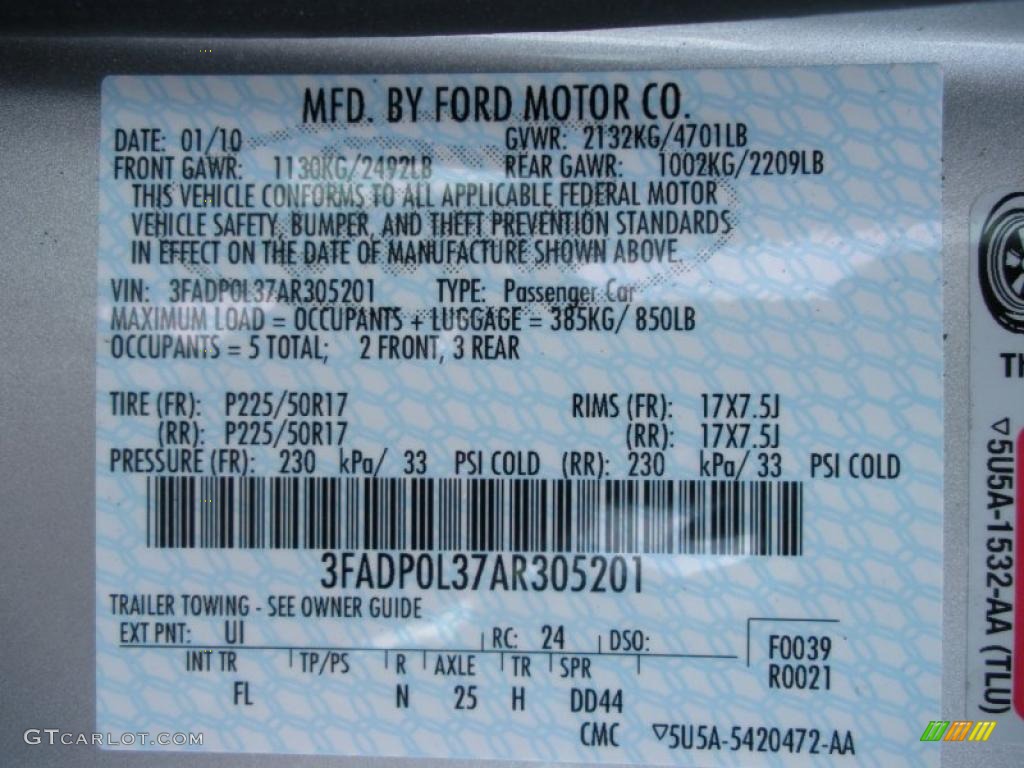 2010 Fusion Hybrid - Brilliant Silver Metallic / Medium Light Stone photo #14